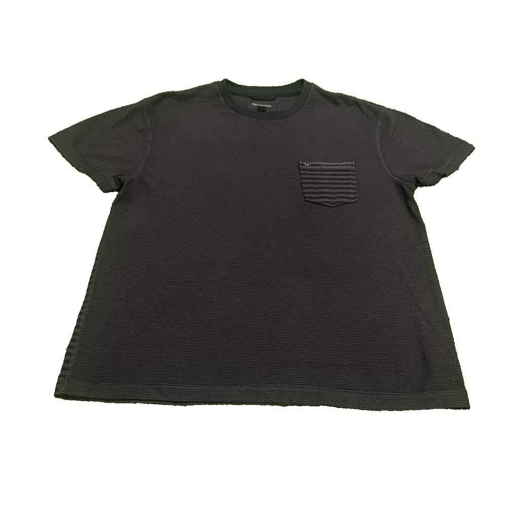 True Religion Pocket Crew Neck Short SleeveT Shirt Purple Striped Small